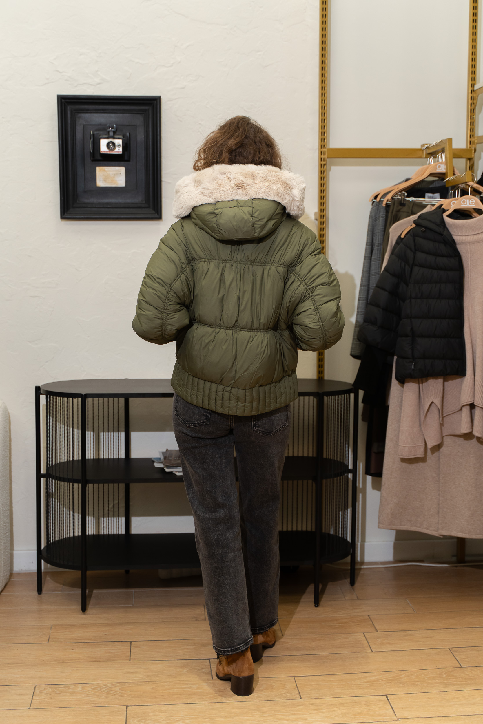 Geaca kaki cu blanita