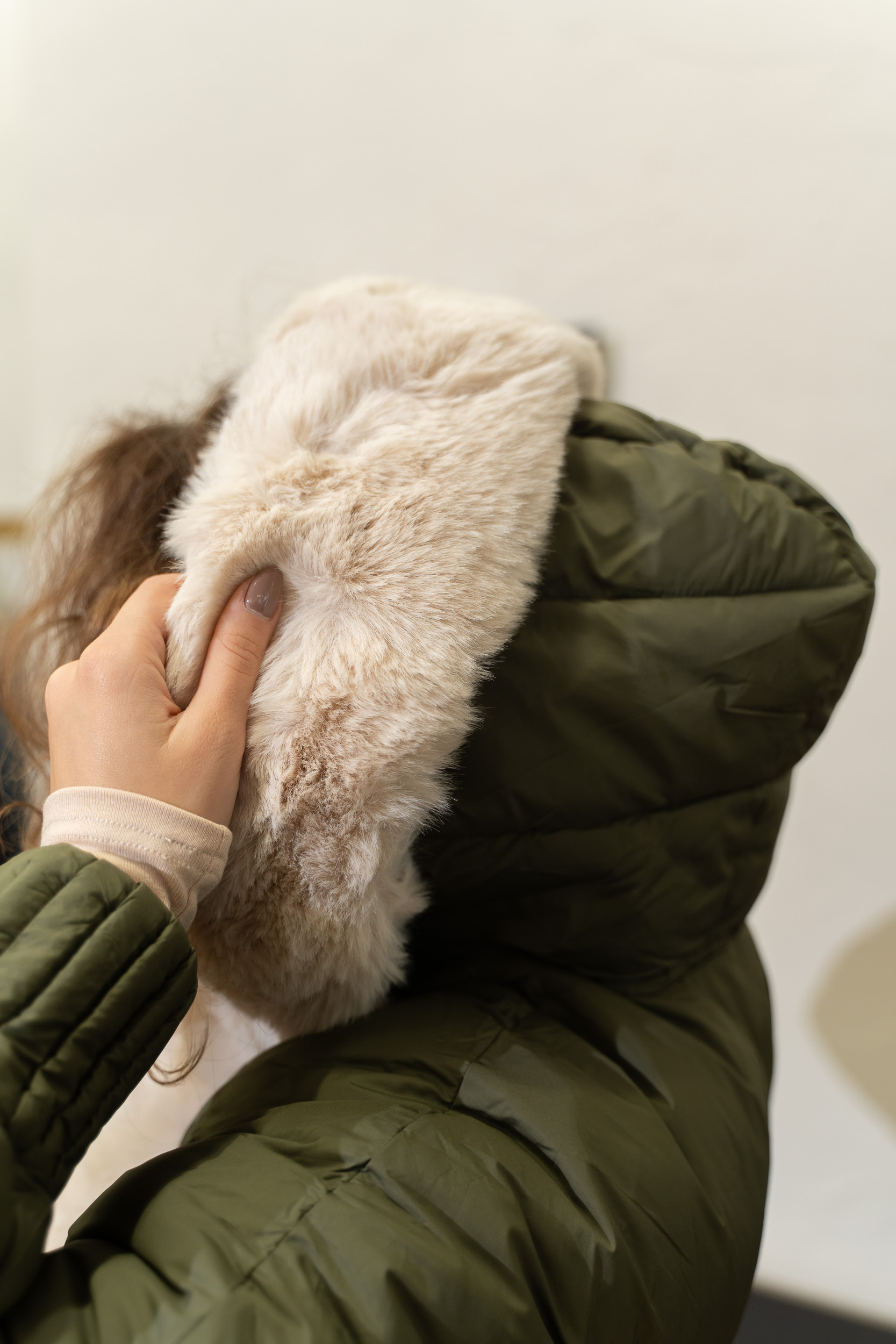 Geaca kaki cu blanita