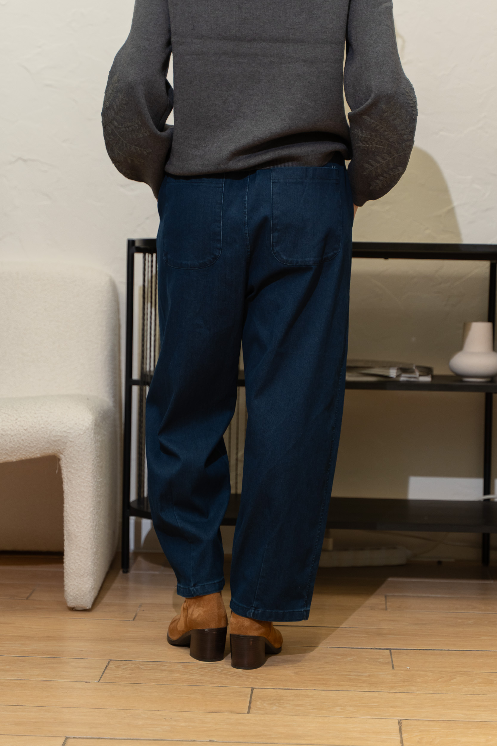 Pantaloni largi denim